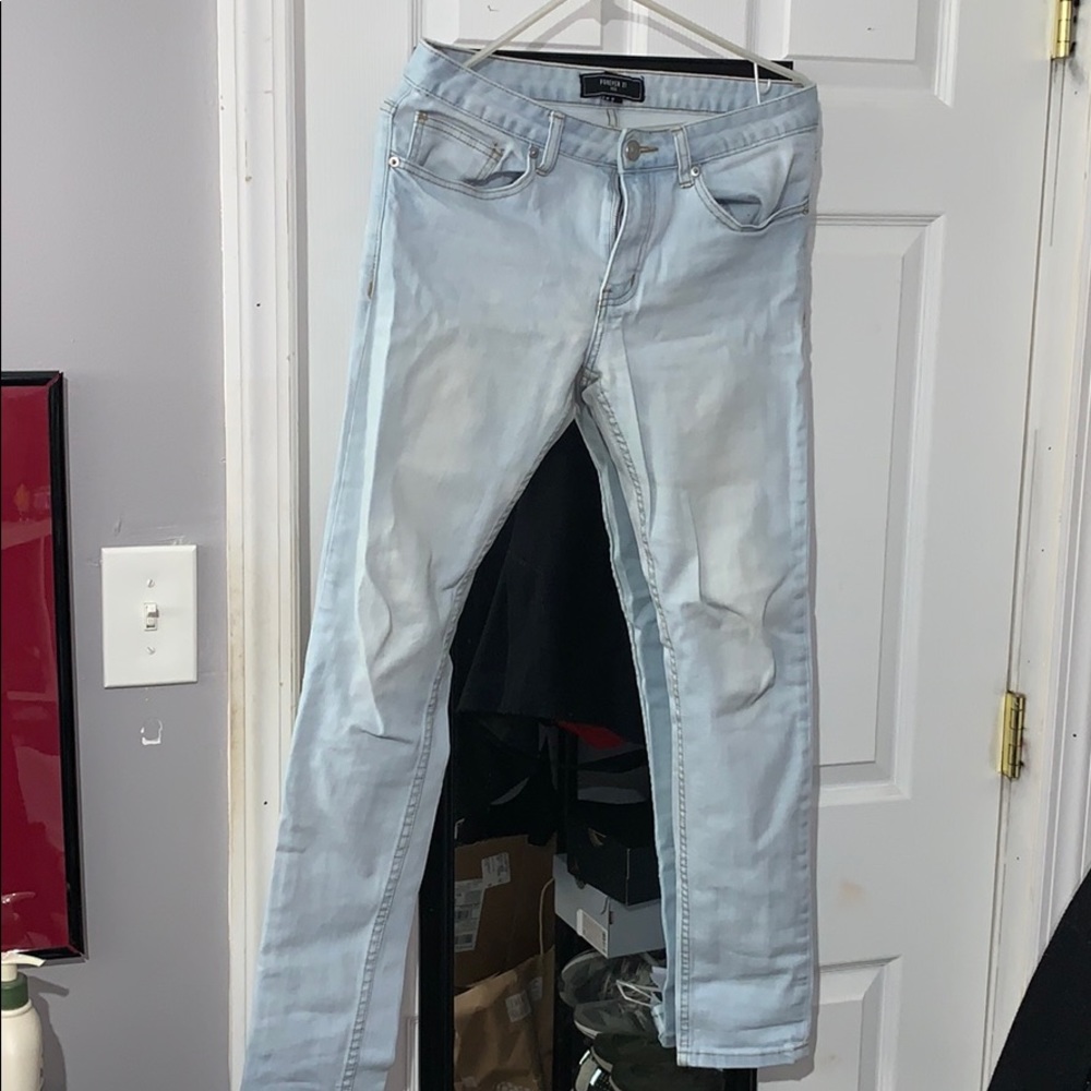 Forever 21 men’s light denim skinny jeans